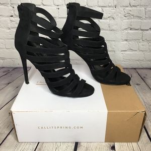 Call It Spring GERBERGA Black Strappy Caged Heel